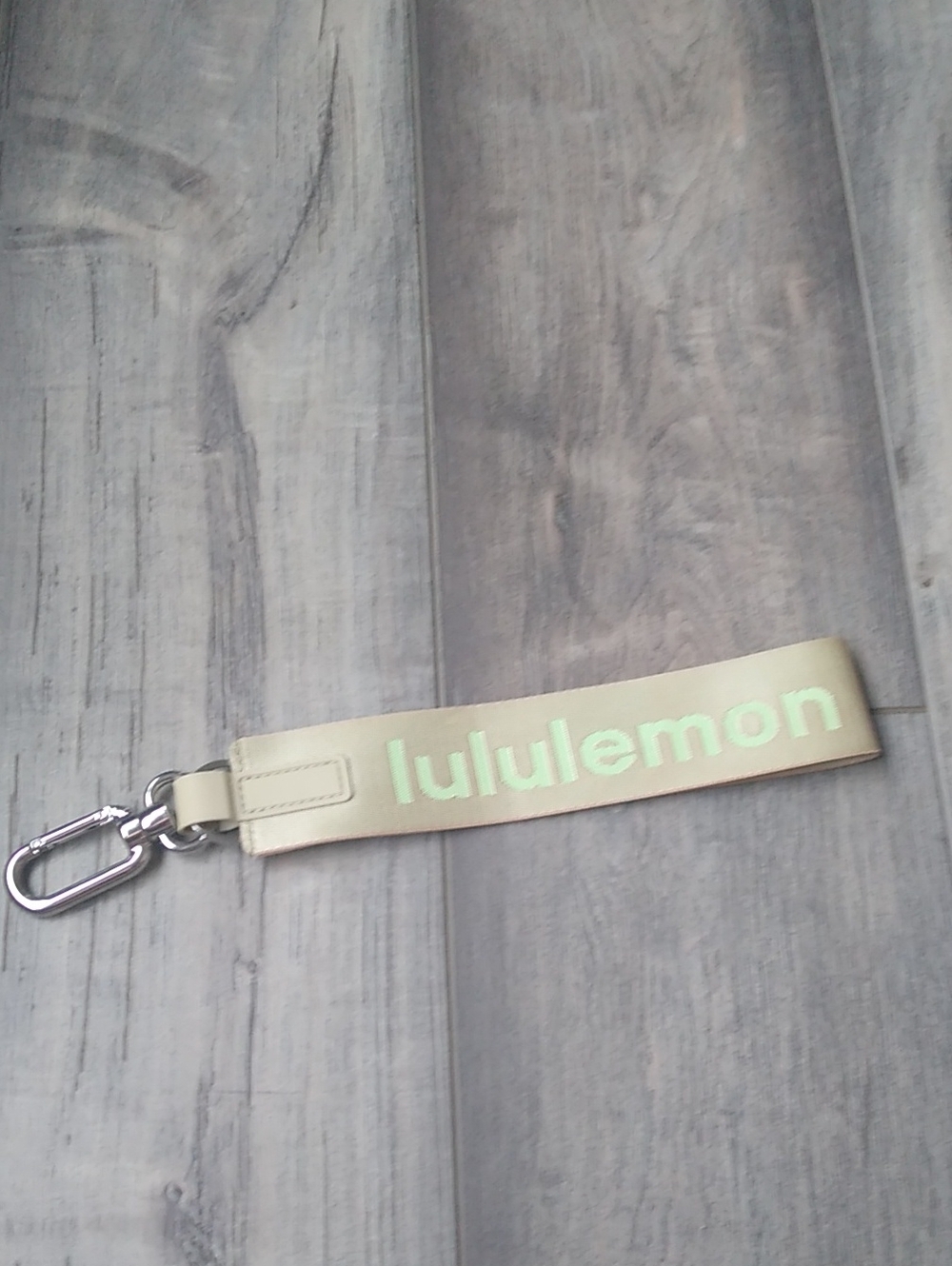 lululemon athletica Cream Wristlet Key Fob with Reflective Logo